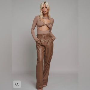 Bayse Brand Brown Leather Pants NWT